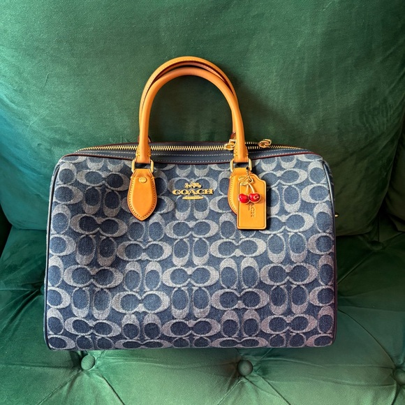 Coach Handbags - Coach Denim Large Rowan